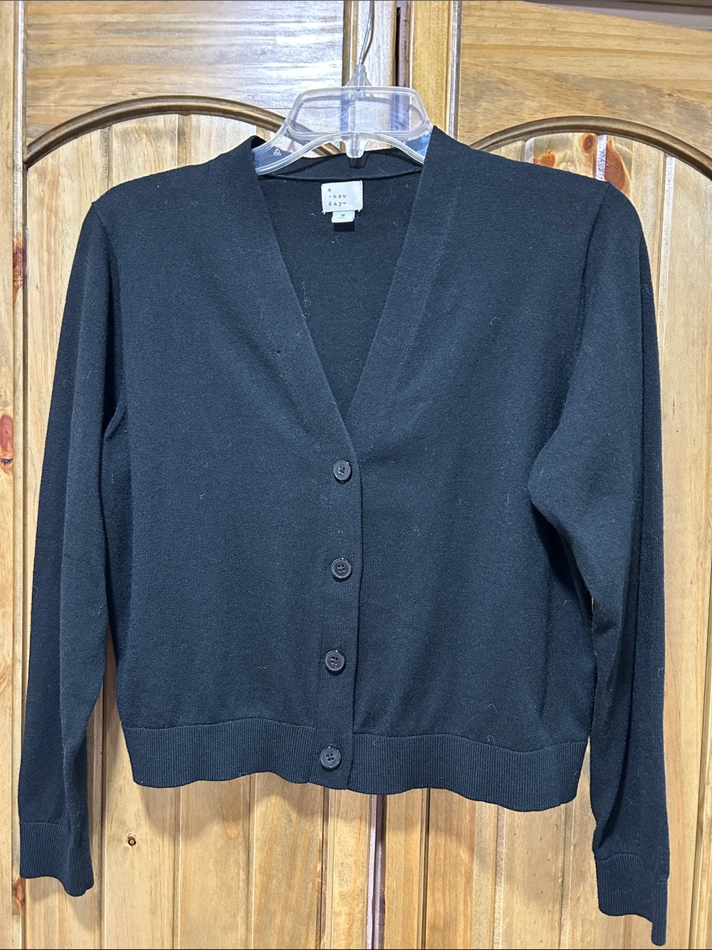 a new day Black V-Neck Button Cardigan Sweater